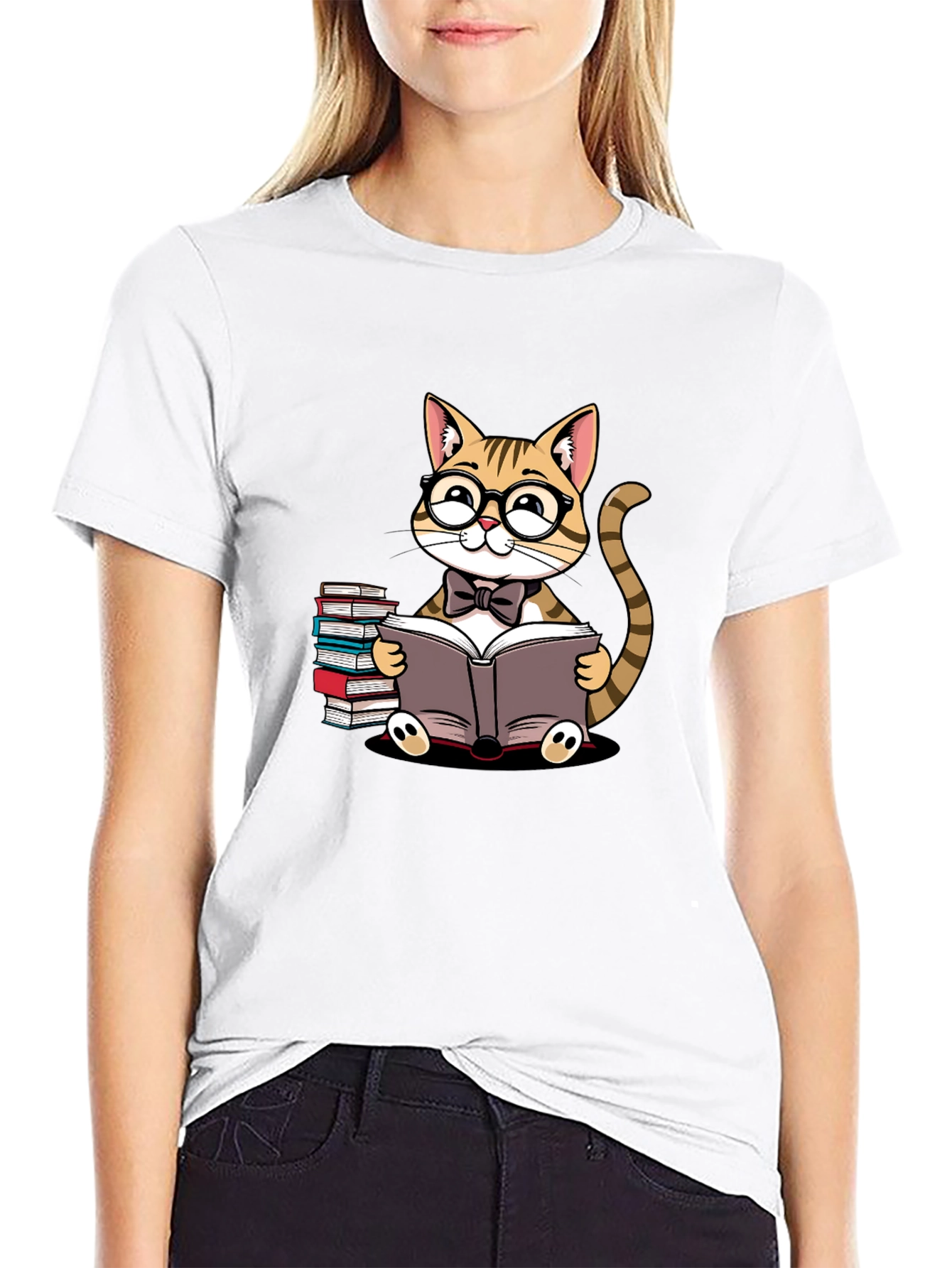 Cat Lover T-Shirt - Reading Cat Tee