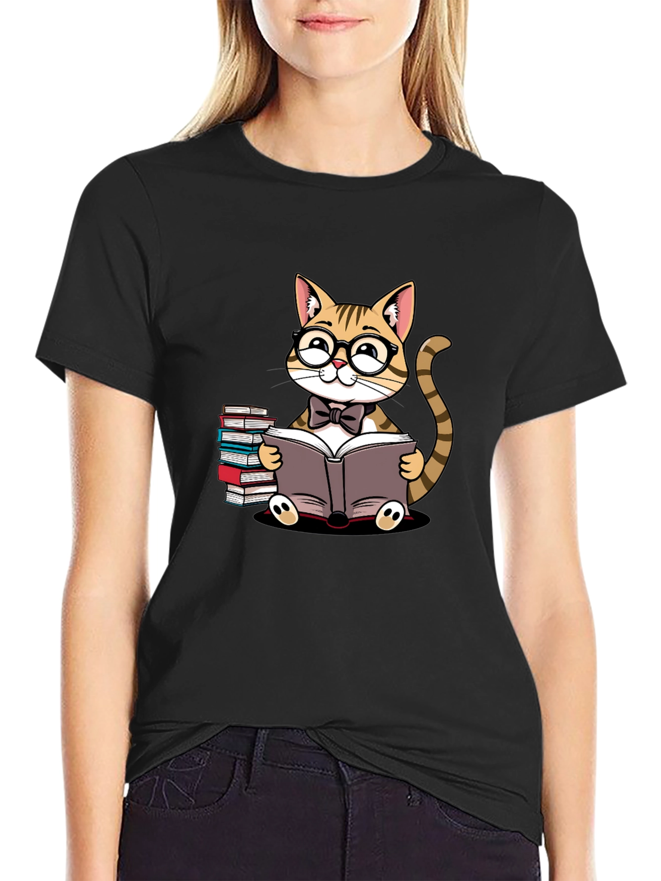 Cat Lover T-Shirt - Reading Cat Tee