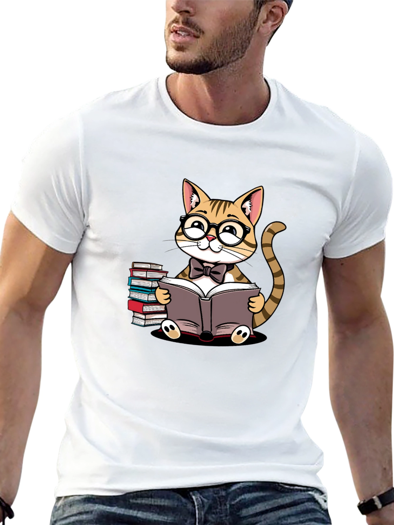 Cat Lover T-Shirt - Reading Cat Tee