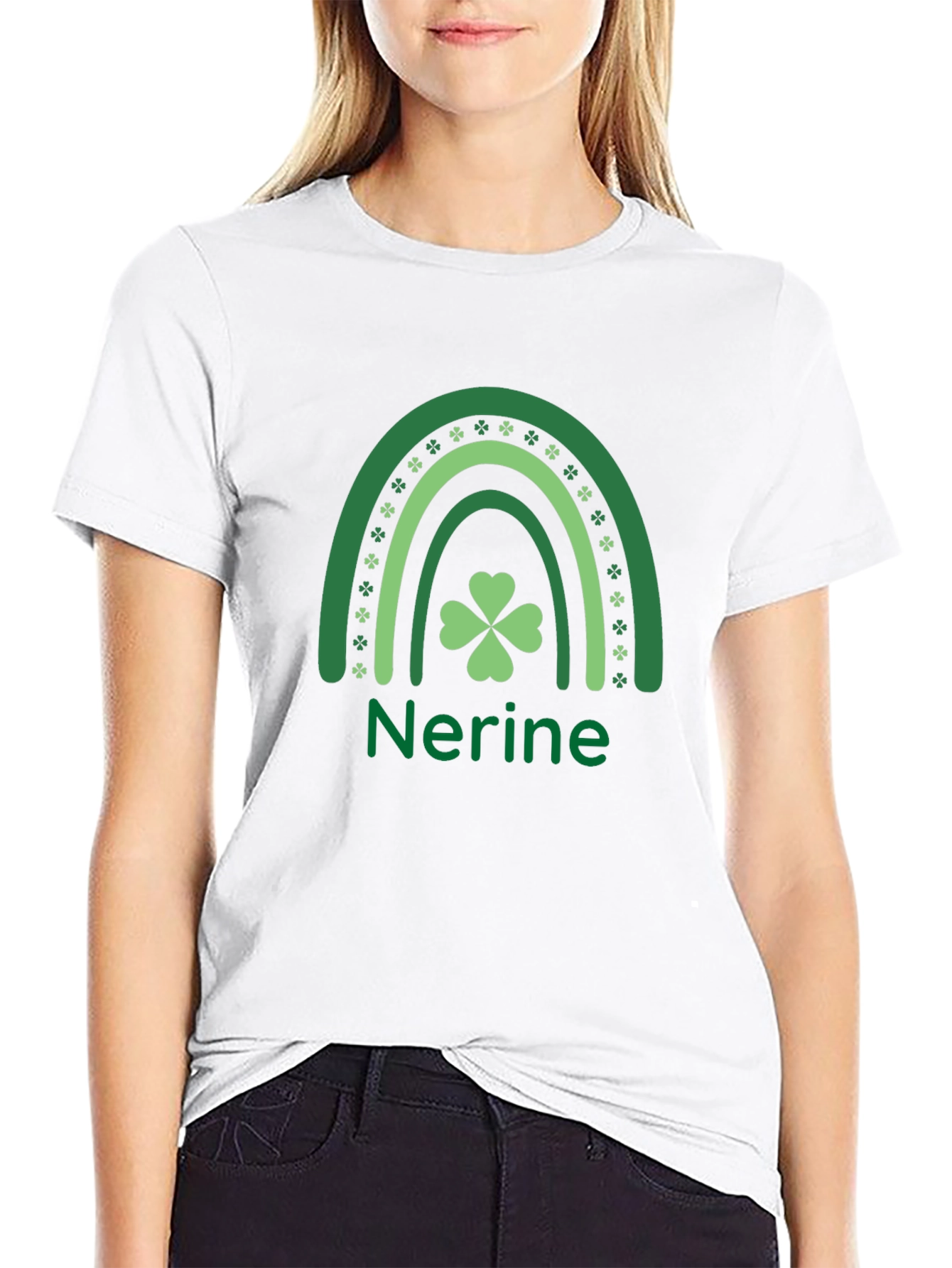 Nerine St. Patricks Day Shamrock Rainbow T-Shirt