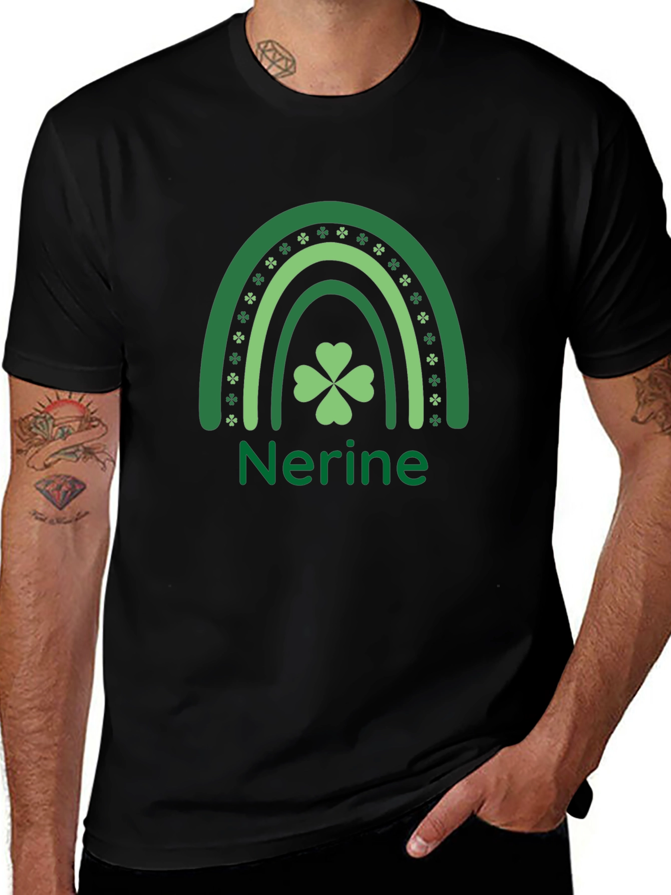 Nerine St. Patricks Day Shamrock Rainbow T-Shirt