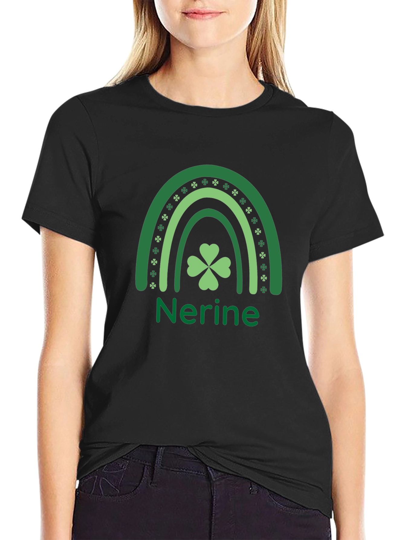 Nerine St. Patricks Day Shamrock Rainbow T-Shirt