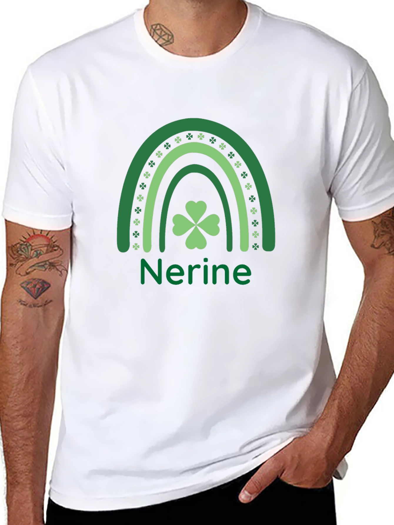 Nerine St. Patricks Day Shamrock Rainbow T-Shirt