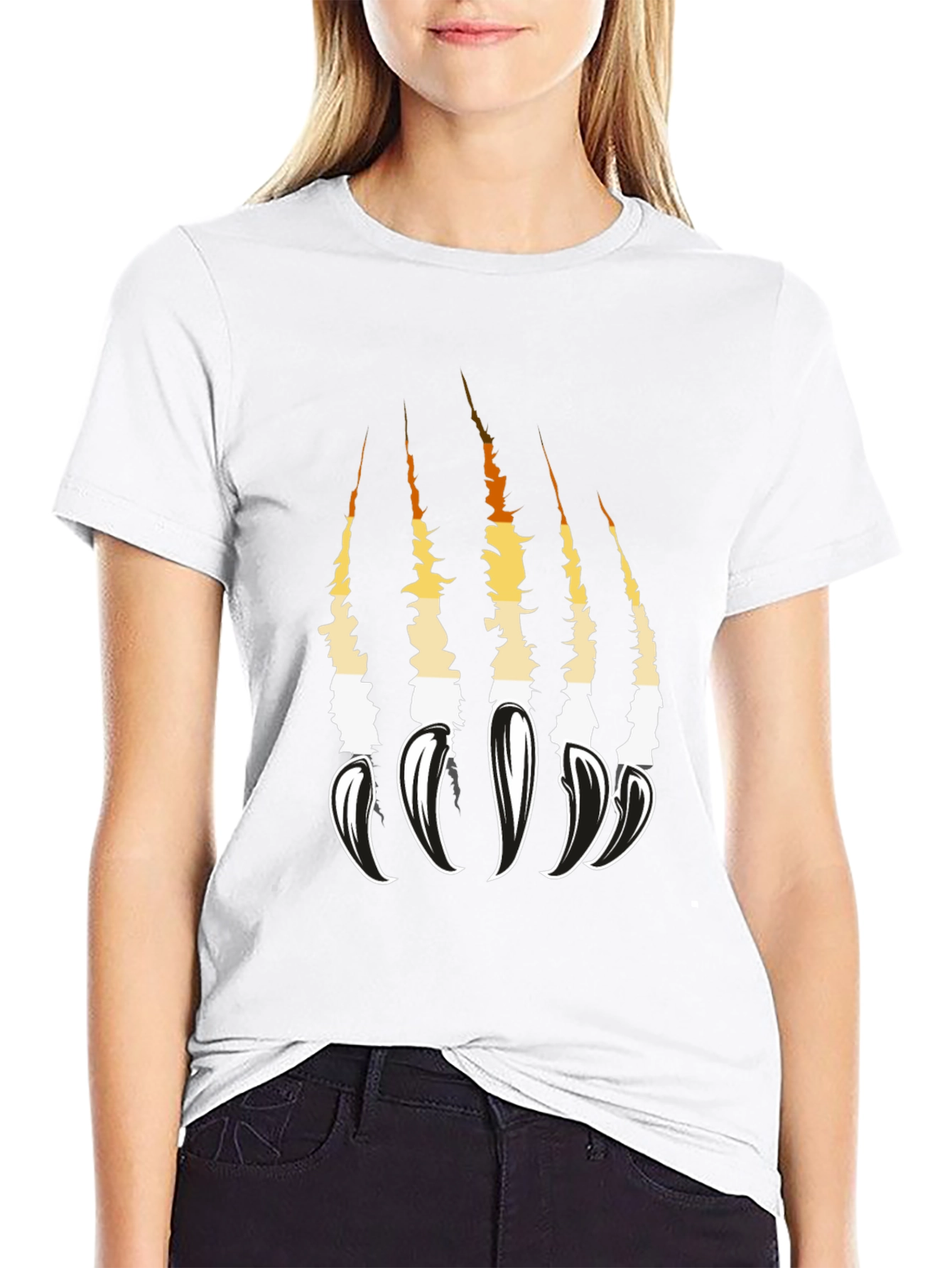 Claw Scratch Graphic Tee - Bold Black Cotton T-Shirt