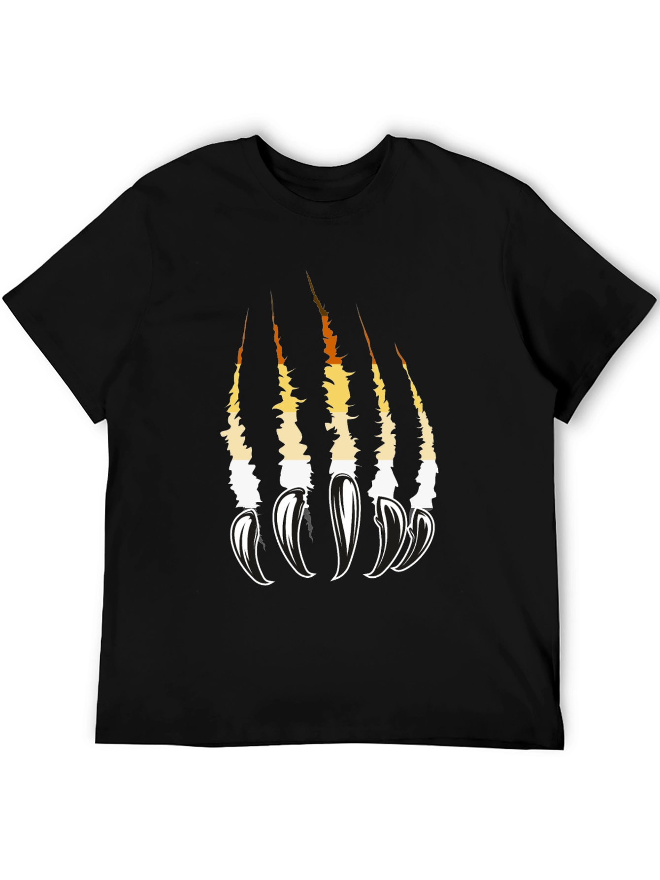 Claw Scratch Graphic Tee - Bold Black Cotton T-Shirt