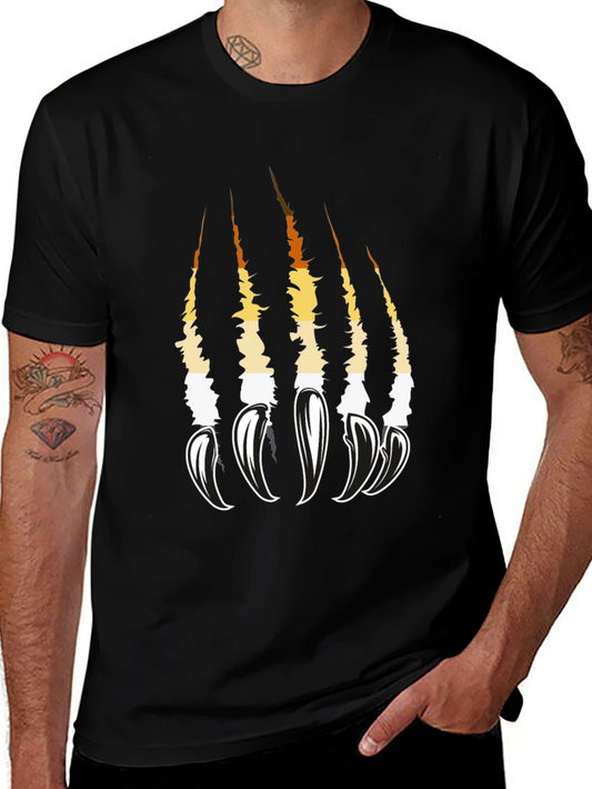 Claw Scratch Graphic Tee - Bold Black Cotton T-Shirt