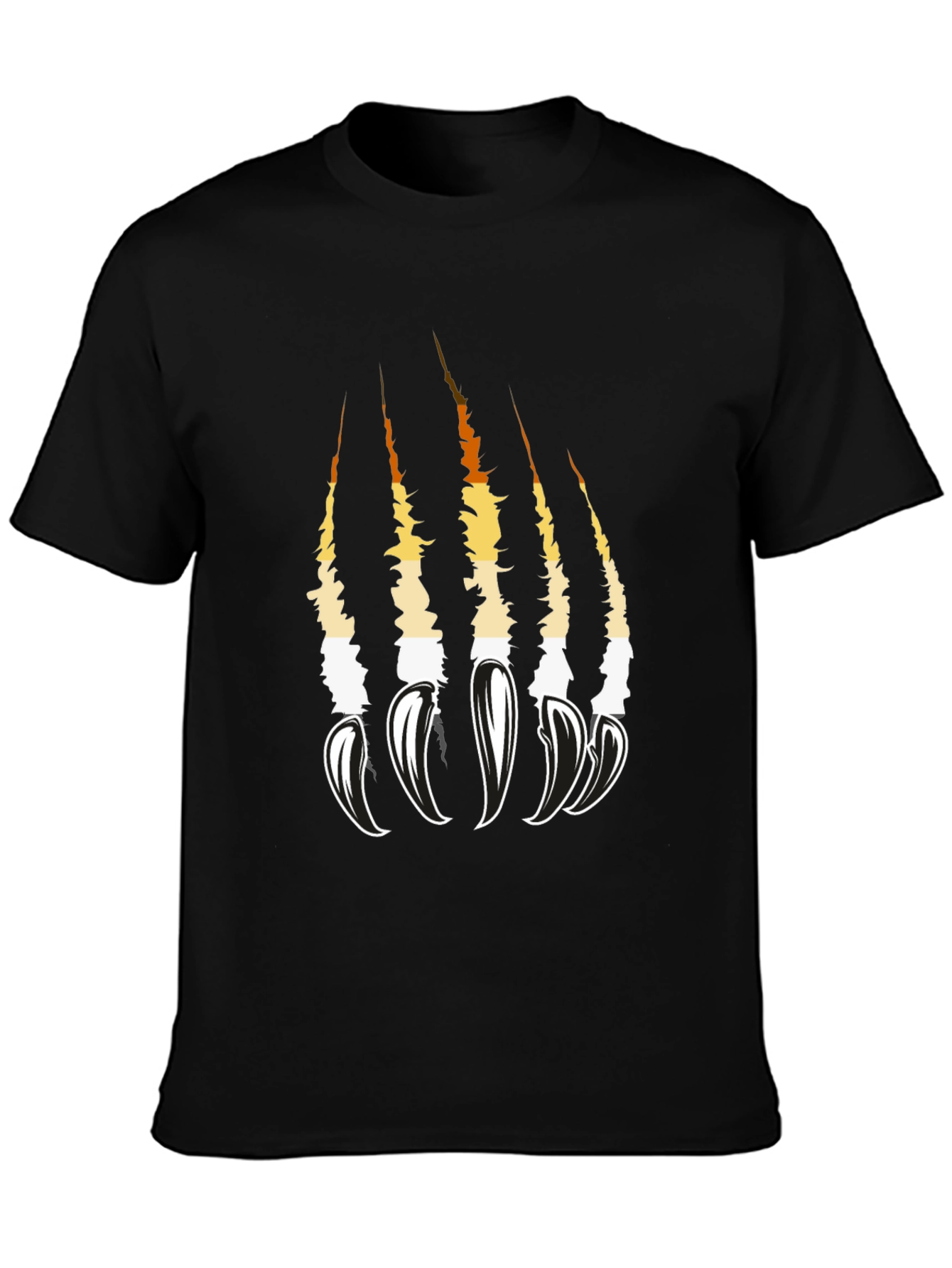 Claw Scratch Graphic Tee - Bold Black Cotton T-Shirt