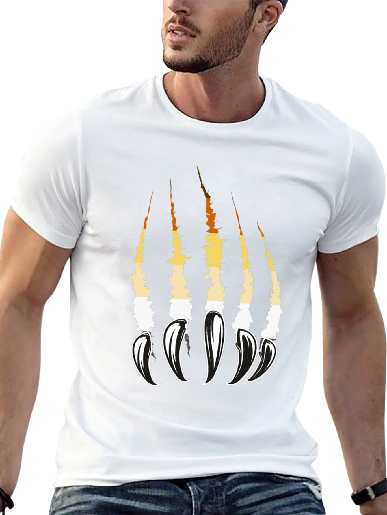 Claw Scratch Graphic Tee - Bold Black Cotton T-Shirt