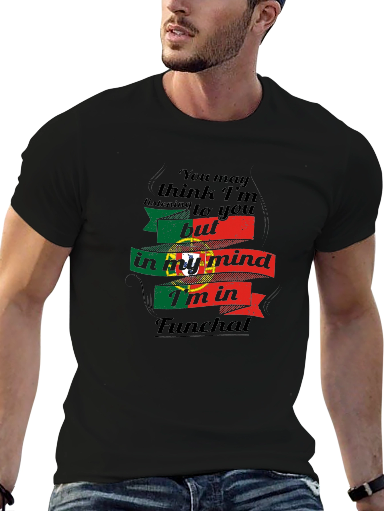 Funchal Portugal Mind T-Shirt - Black