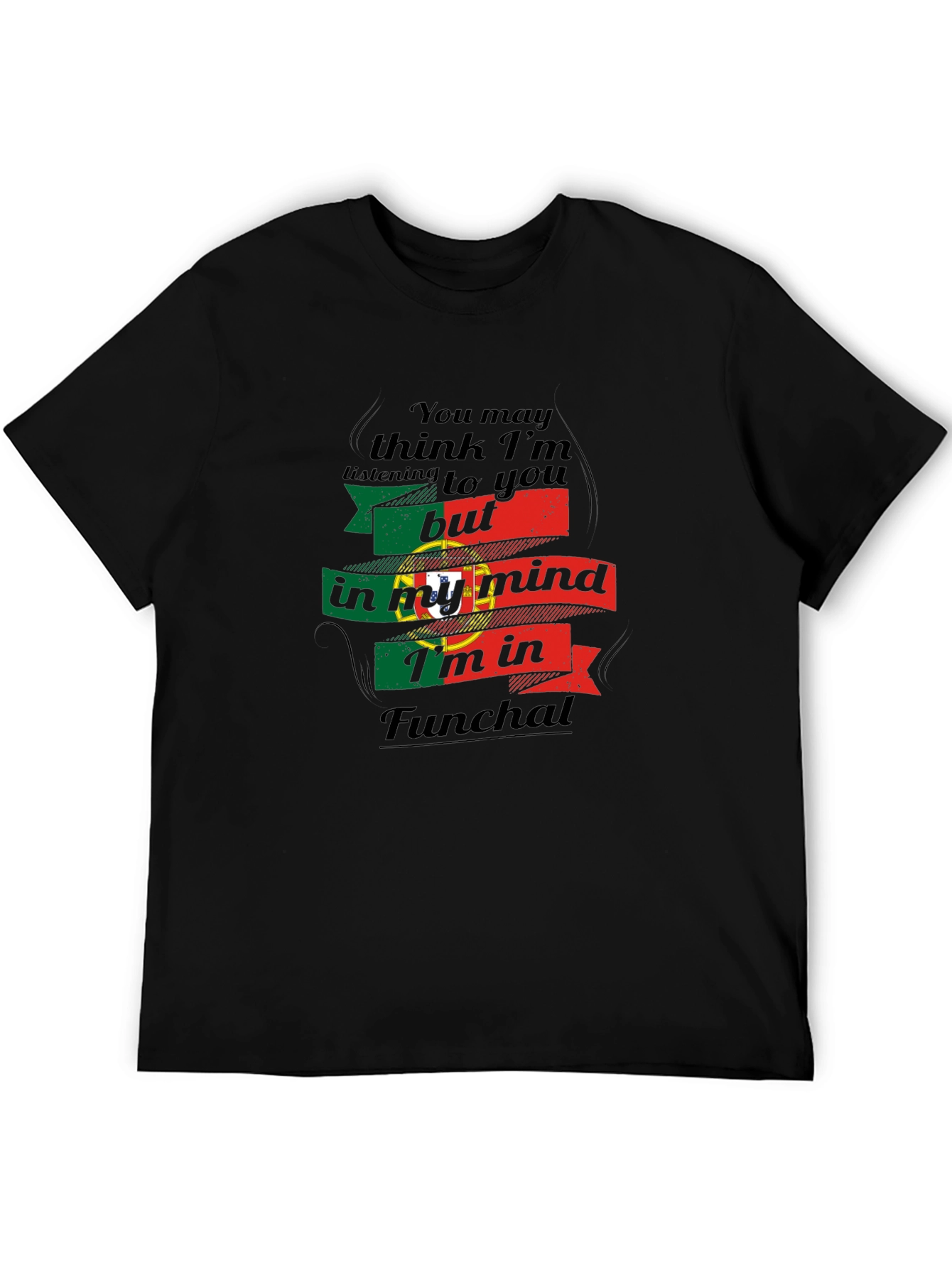 Funchal Portugal Mind T-Shirt - Black