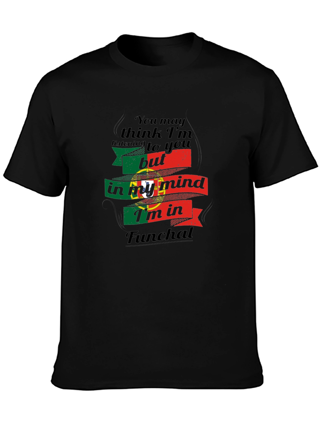 Funchal Portugal Mind T-Shirt - Black