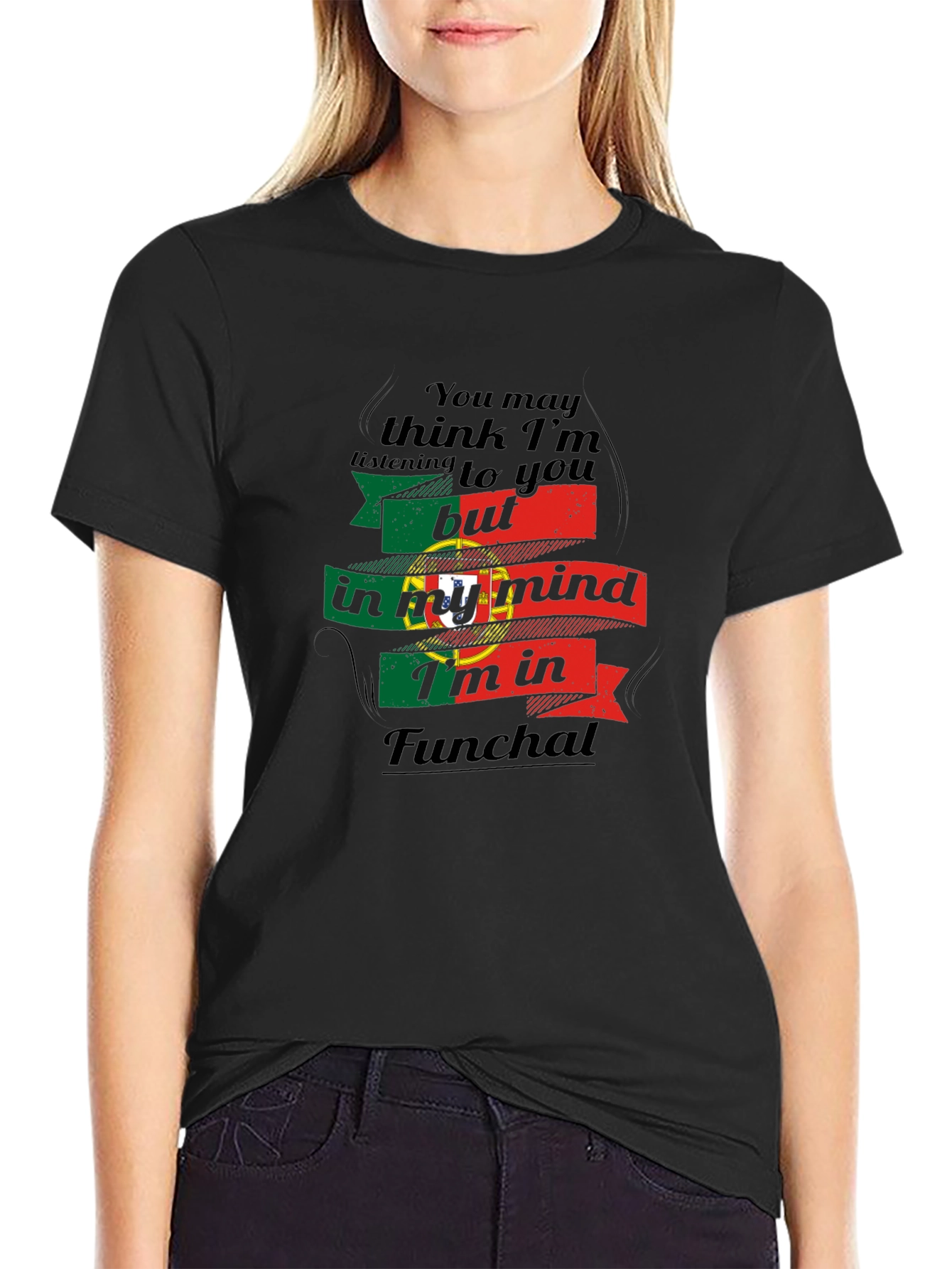 Funchal Portugal Mind T-Shirt - Black
