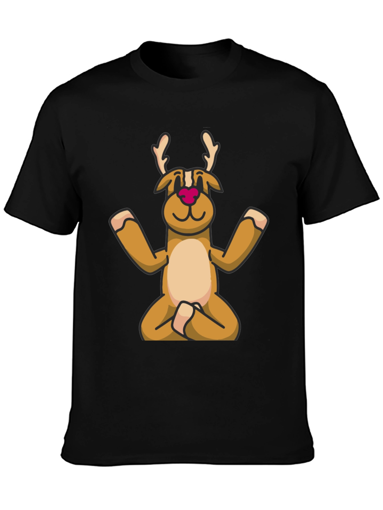 Yoga Reindeer T-Shirt - Festive Meditating Deer Tee