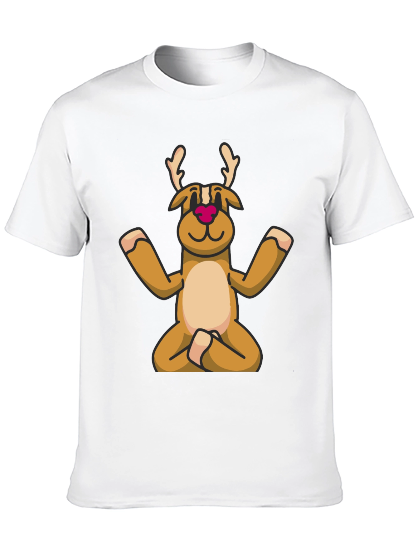 Yoga Reindeer T-Shirt - Festive Meditating Deer Tee