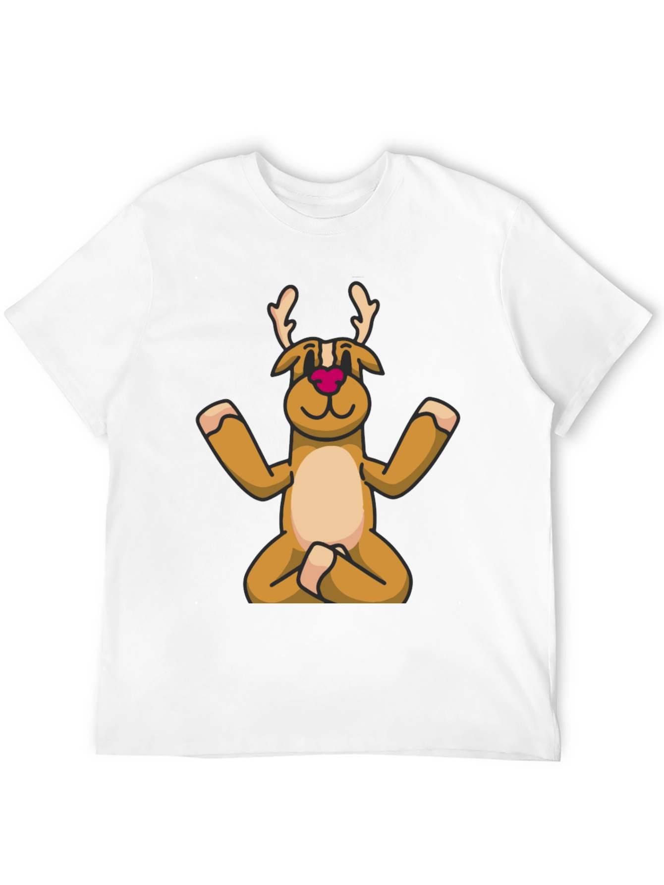 Yoga Reindeer T-Shirt - Festive Meditating Deer Tee