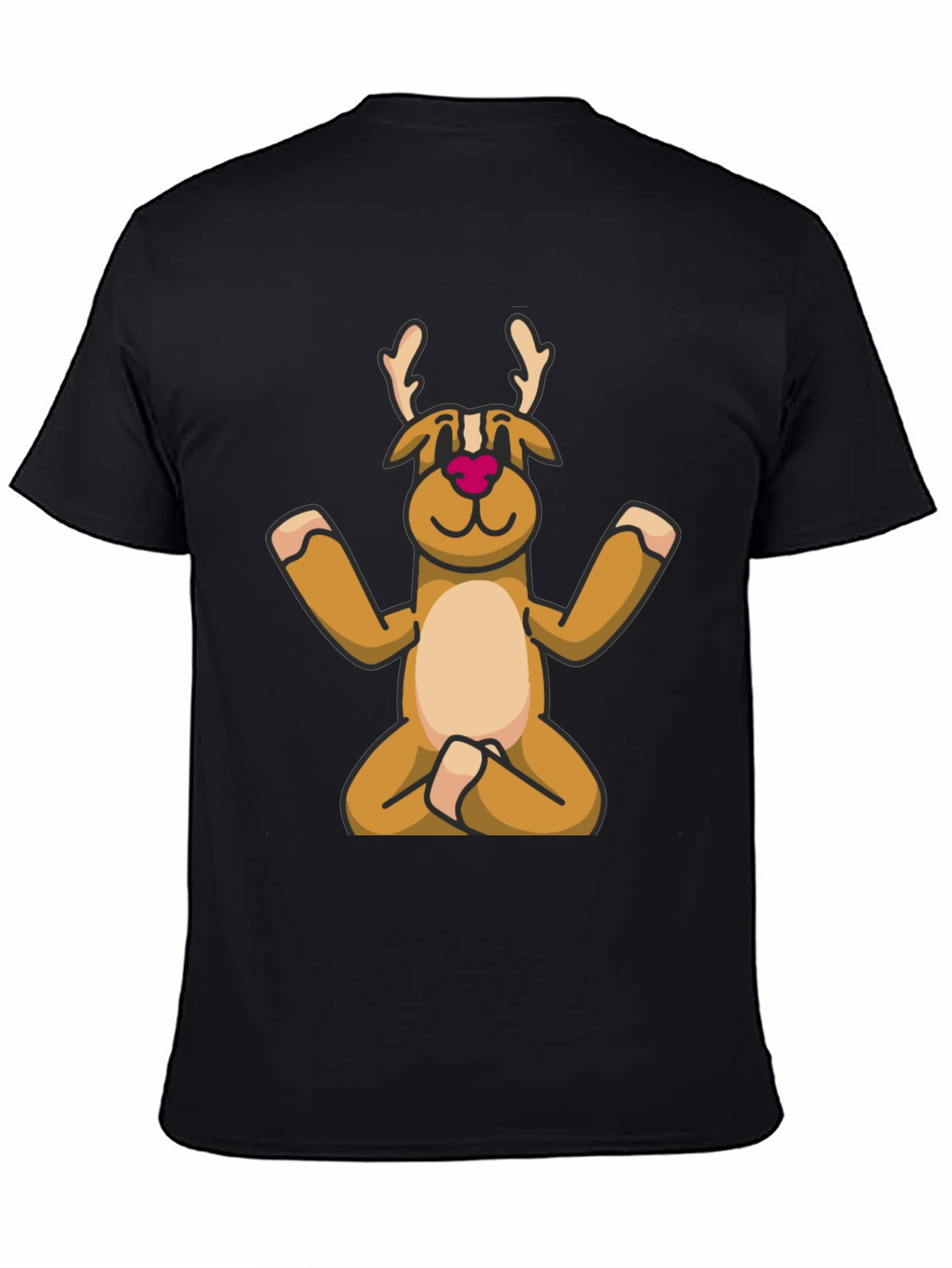 Yoga Reindeer T-Shirt - Festive Meditating Deer Tee