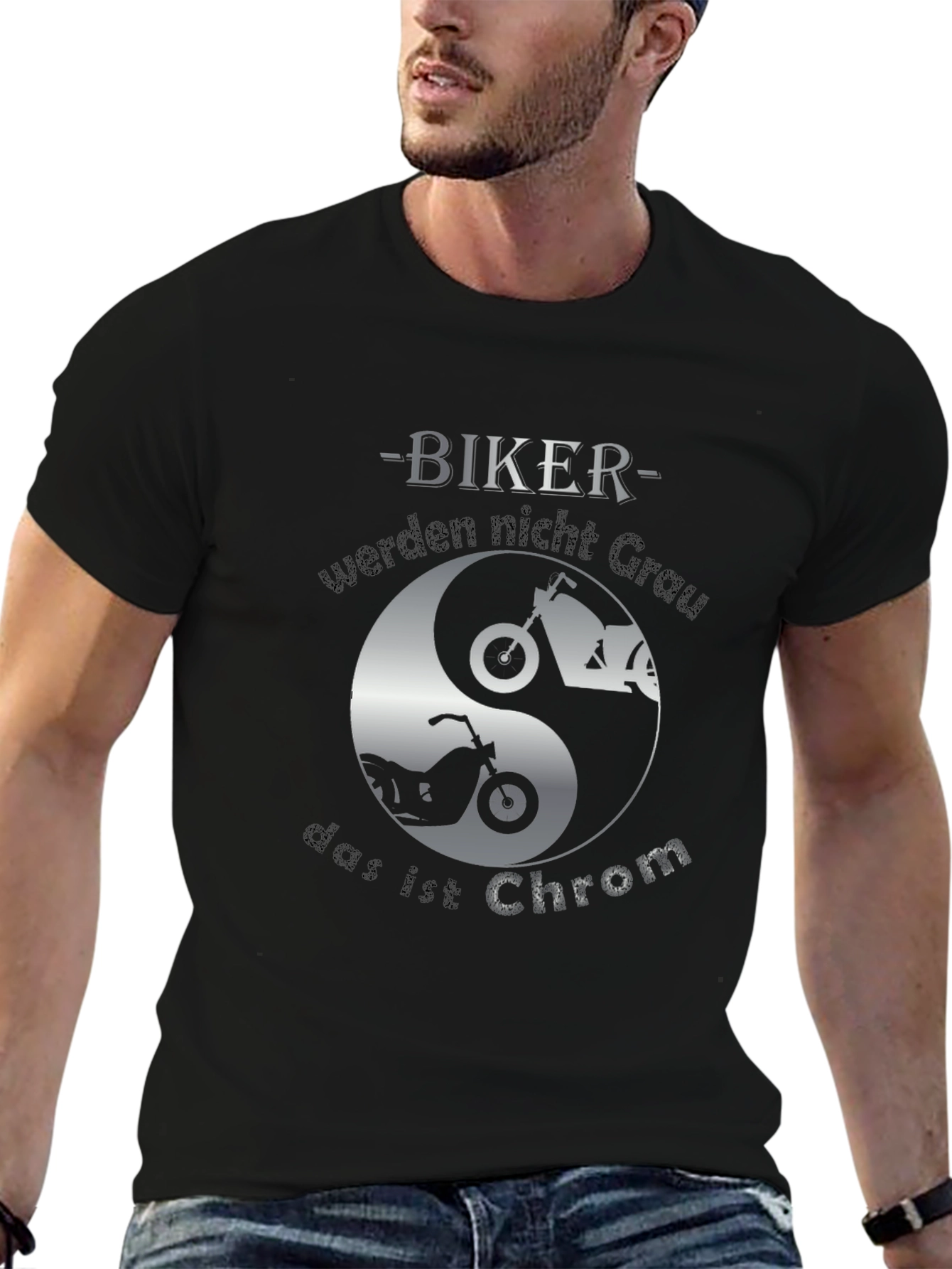 Biker Yin Yang T-Shirt - Chrom Design
