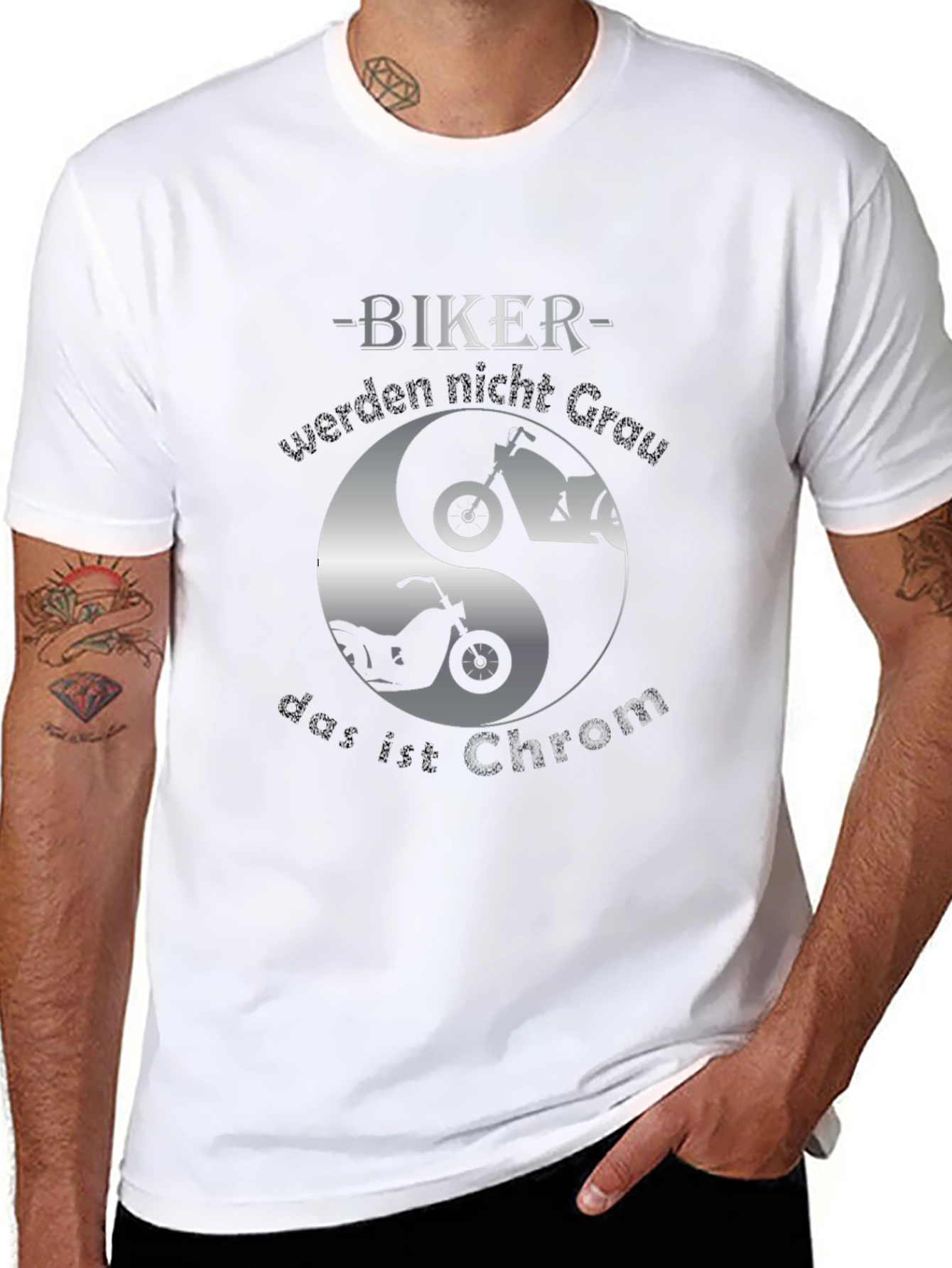 Biker Yin Yang T-Shirt - Chrom Design