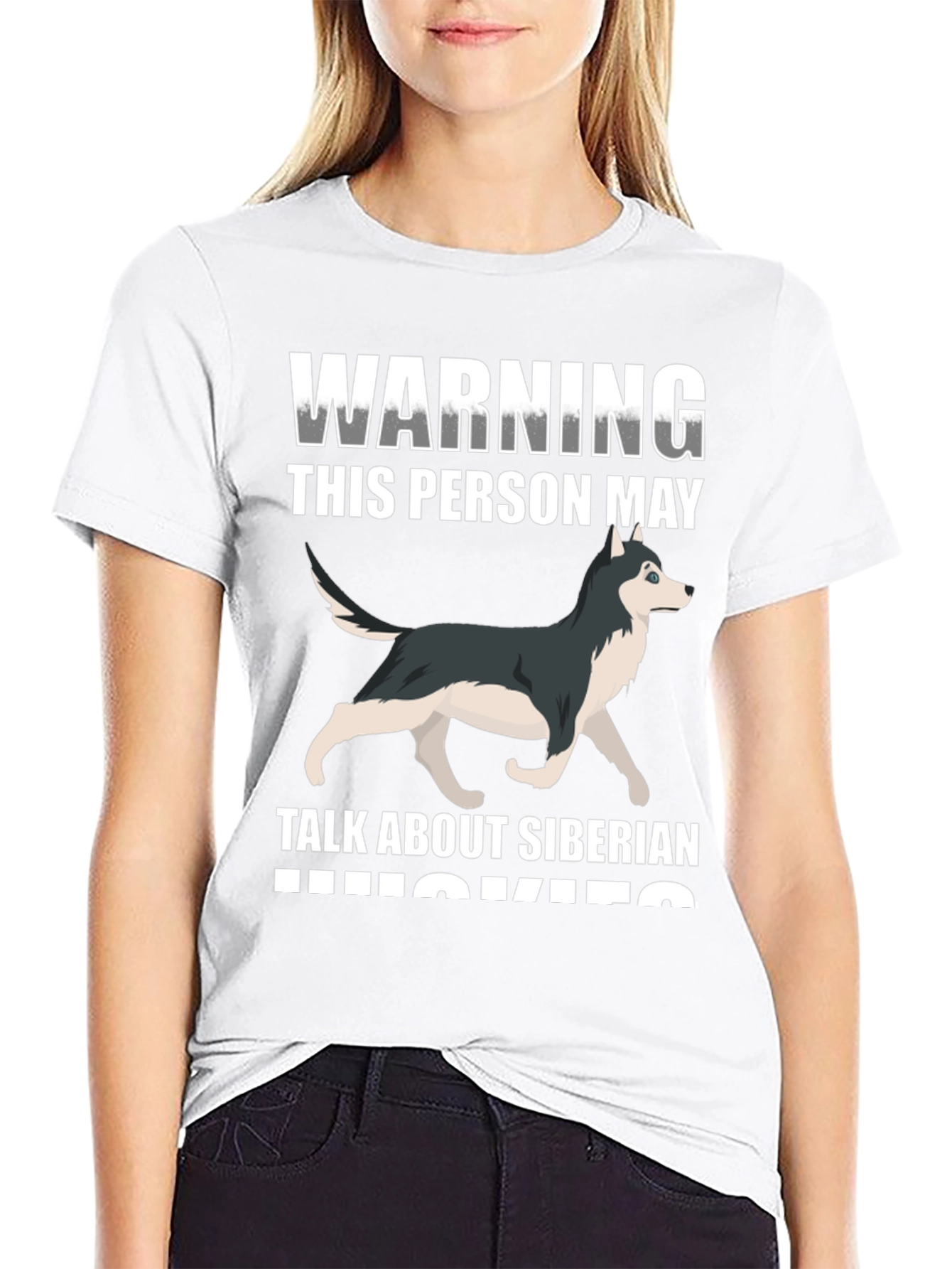 Siberian Husky Warning Graphic T-Shirt