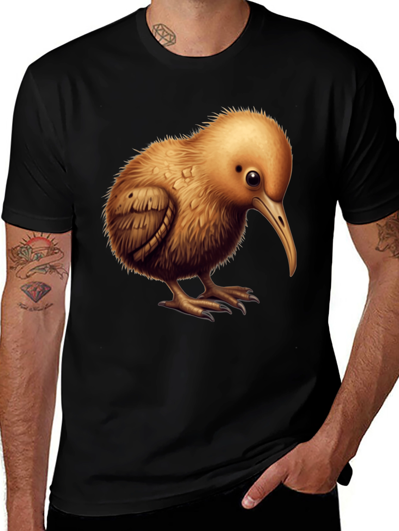 Kiwi Bird Graphic T-Shirt - Unique Animal Design