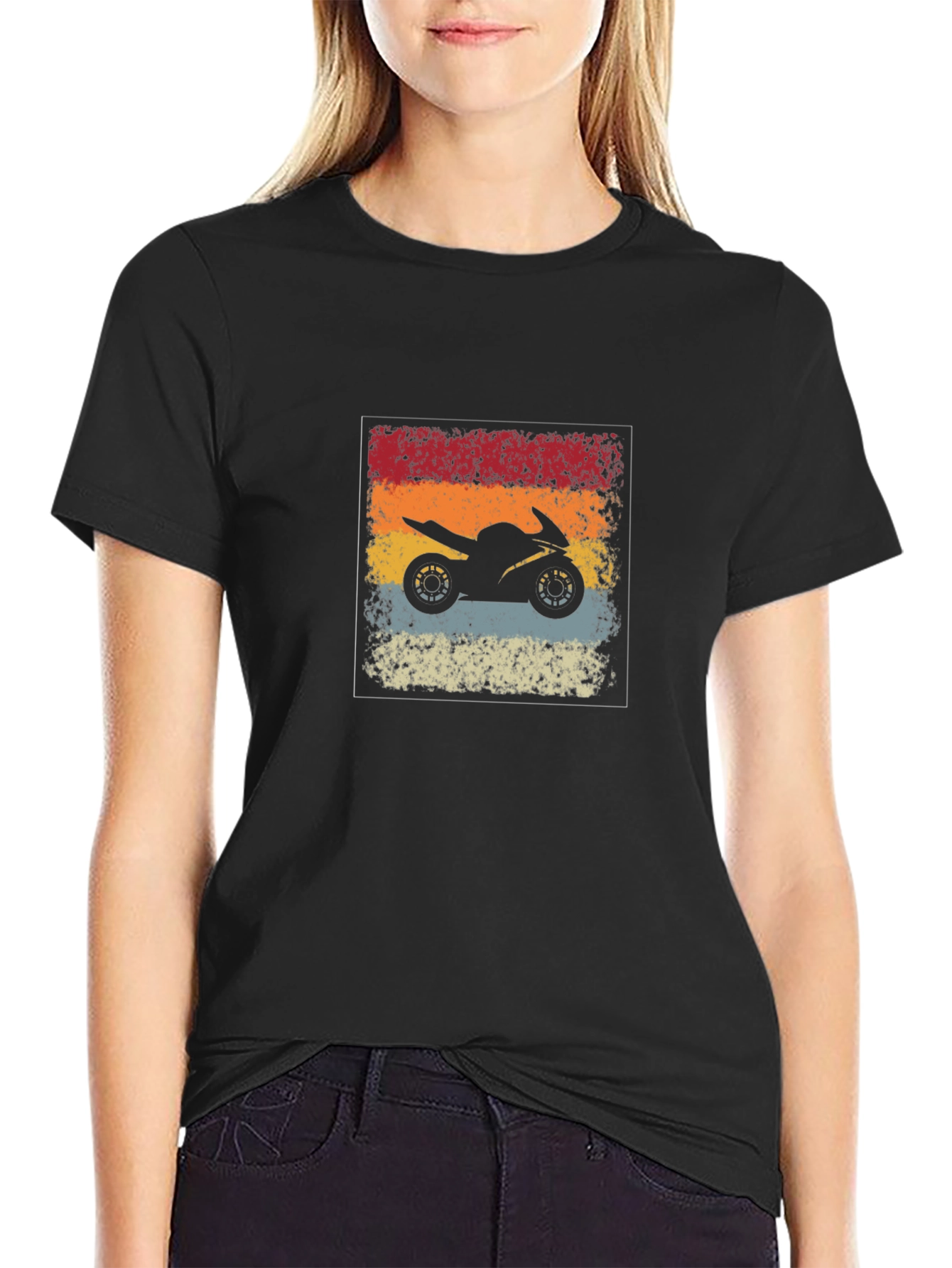 Retro Motorcycle Graphic Tee - Rider Style