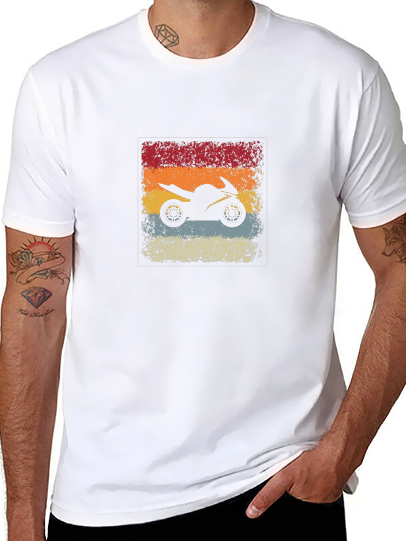 Retro Motorcycle Graphic Tee - Rider Style
