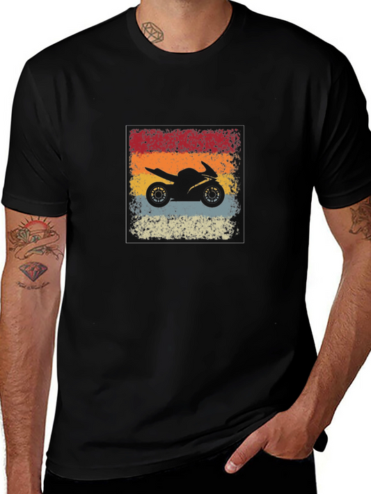 Retro Motorcycle Graphic Tee - Rider Style