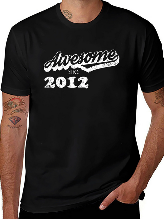 Awesome Since 2012 Black Graphic Tee