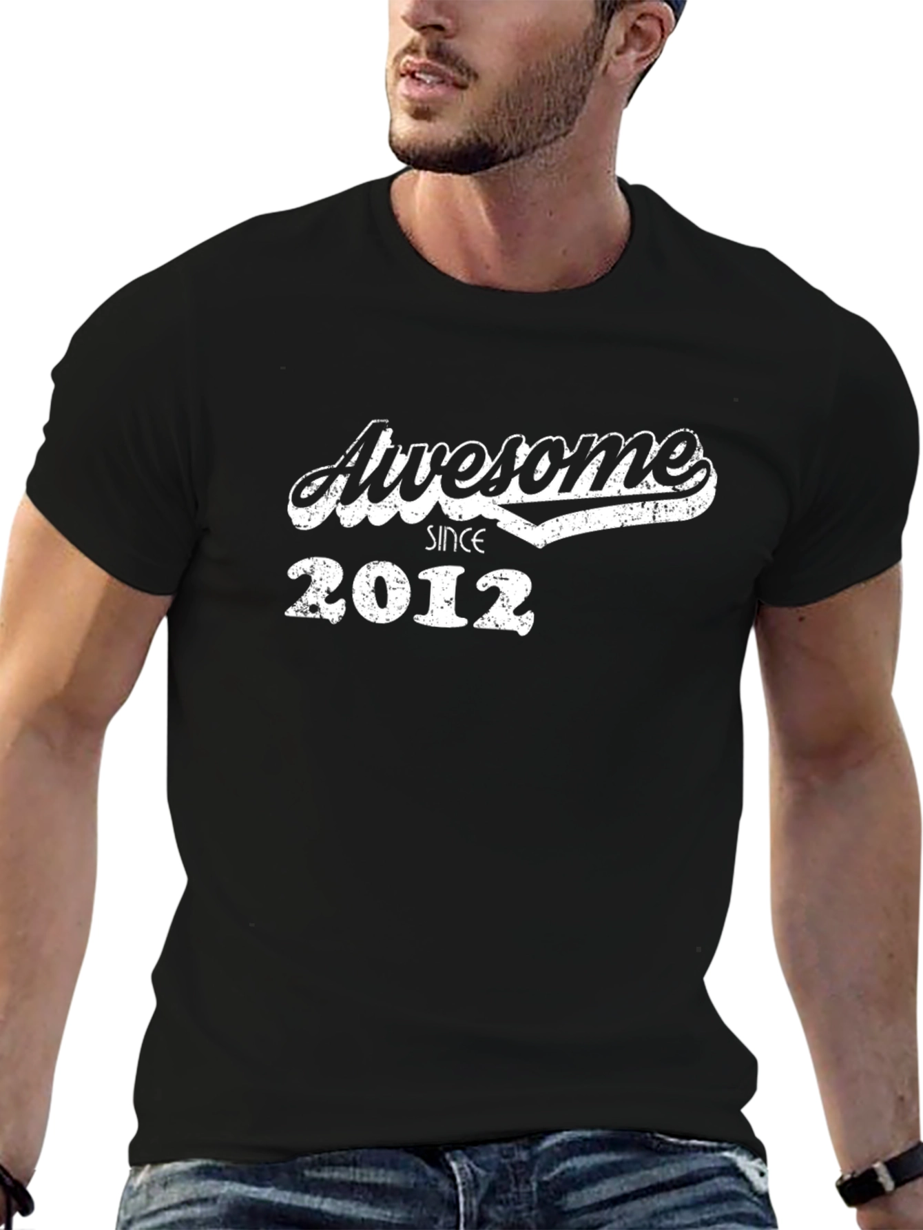 Awesome Since 2012 Black Graphic Tee