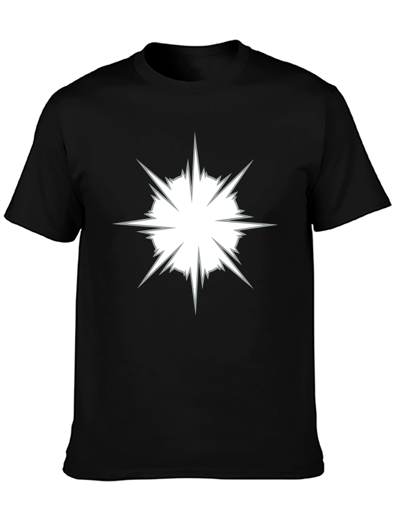Black T-Shirt with Star Burst Design