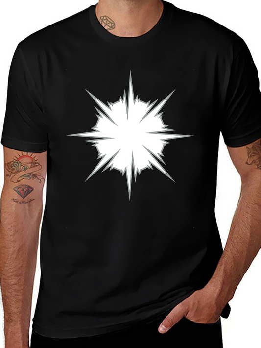 Black T-Shirt with Star Burst Design