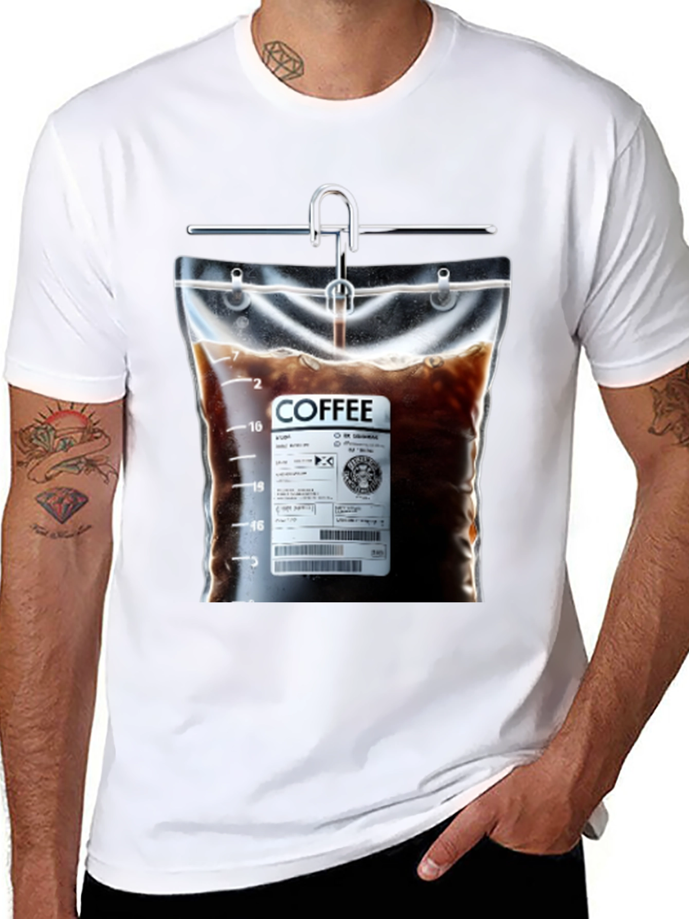 Coffee Drip T-Shirt - Novelty Graphic Tee