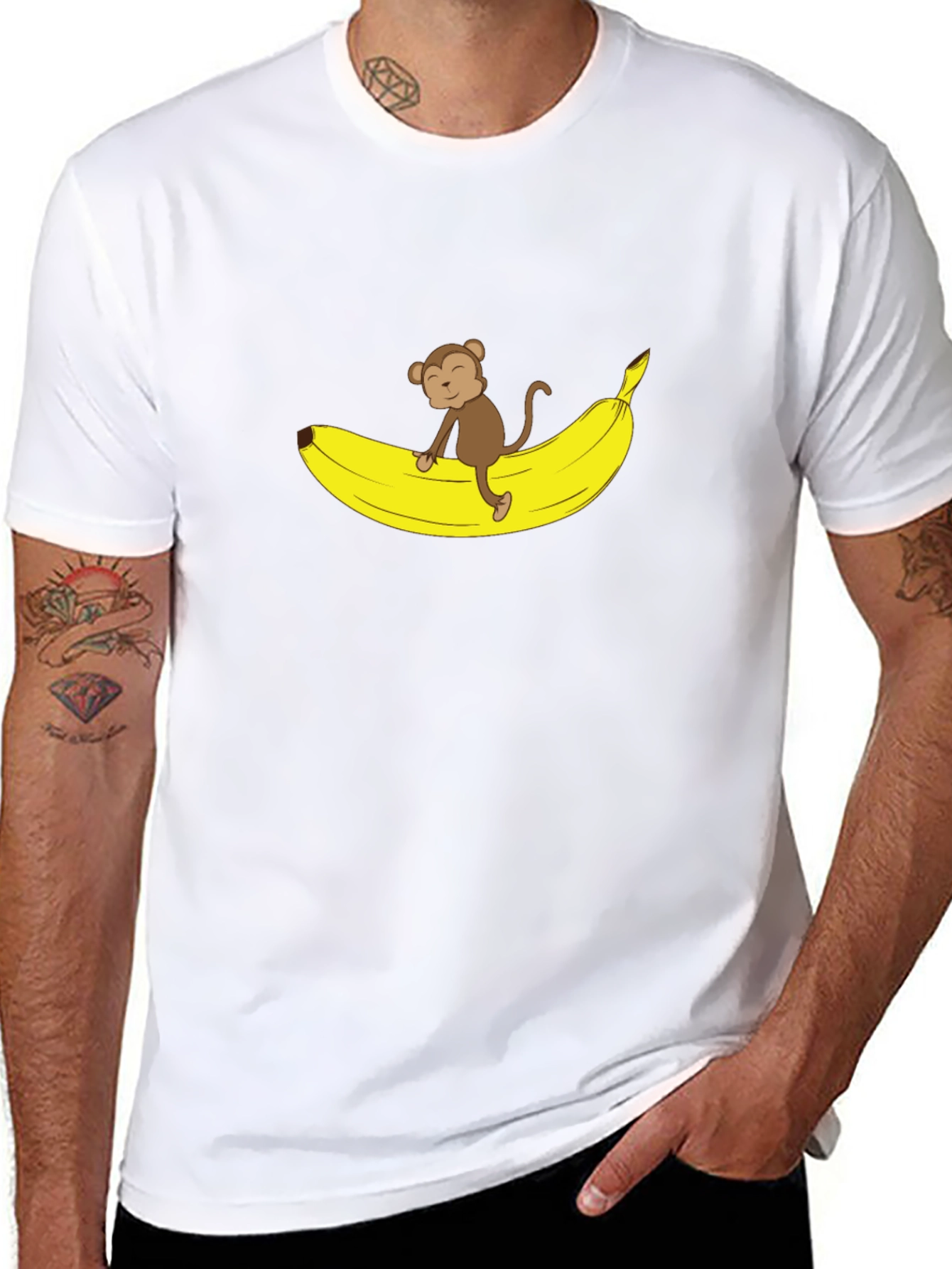 Monkey Banana Graphic T-Shirt - Black