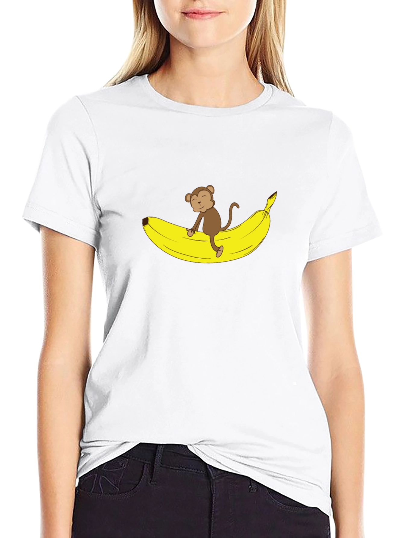Monkey Banana Graphic T-Shirt - Black