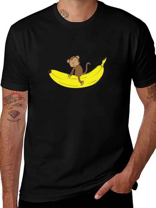 Monkey Banana Graphic T-Shirt - Black