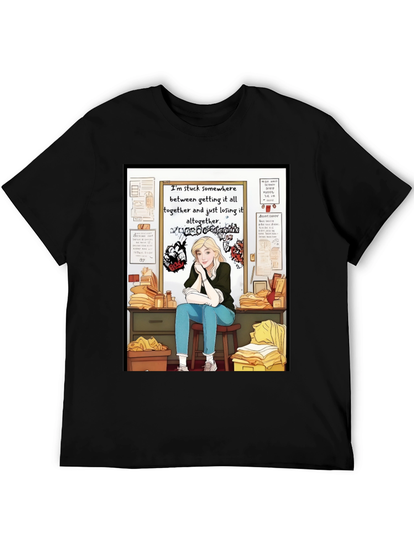 Stuck Between T-Shirt - Expressive Graphic Tee