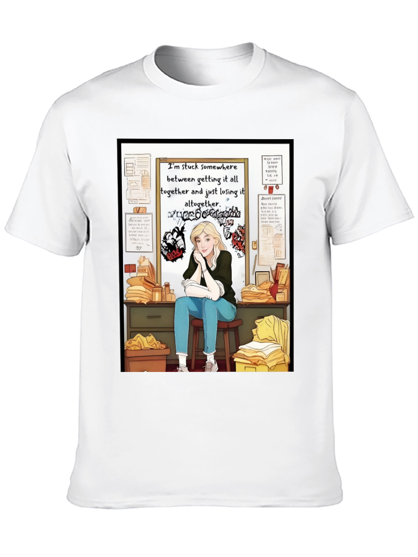 Stuck Between T-Shirt - Expressive Graphic Tee