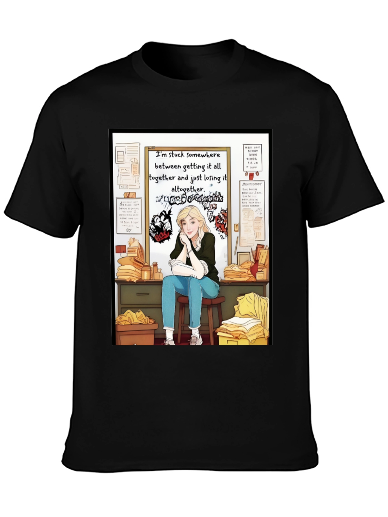 Stuck Between T-Shirt - Expressive Graphic Tee