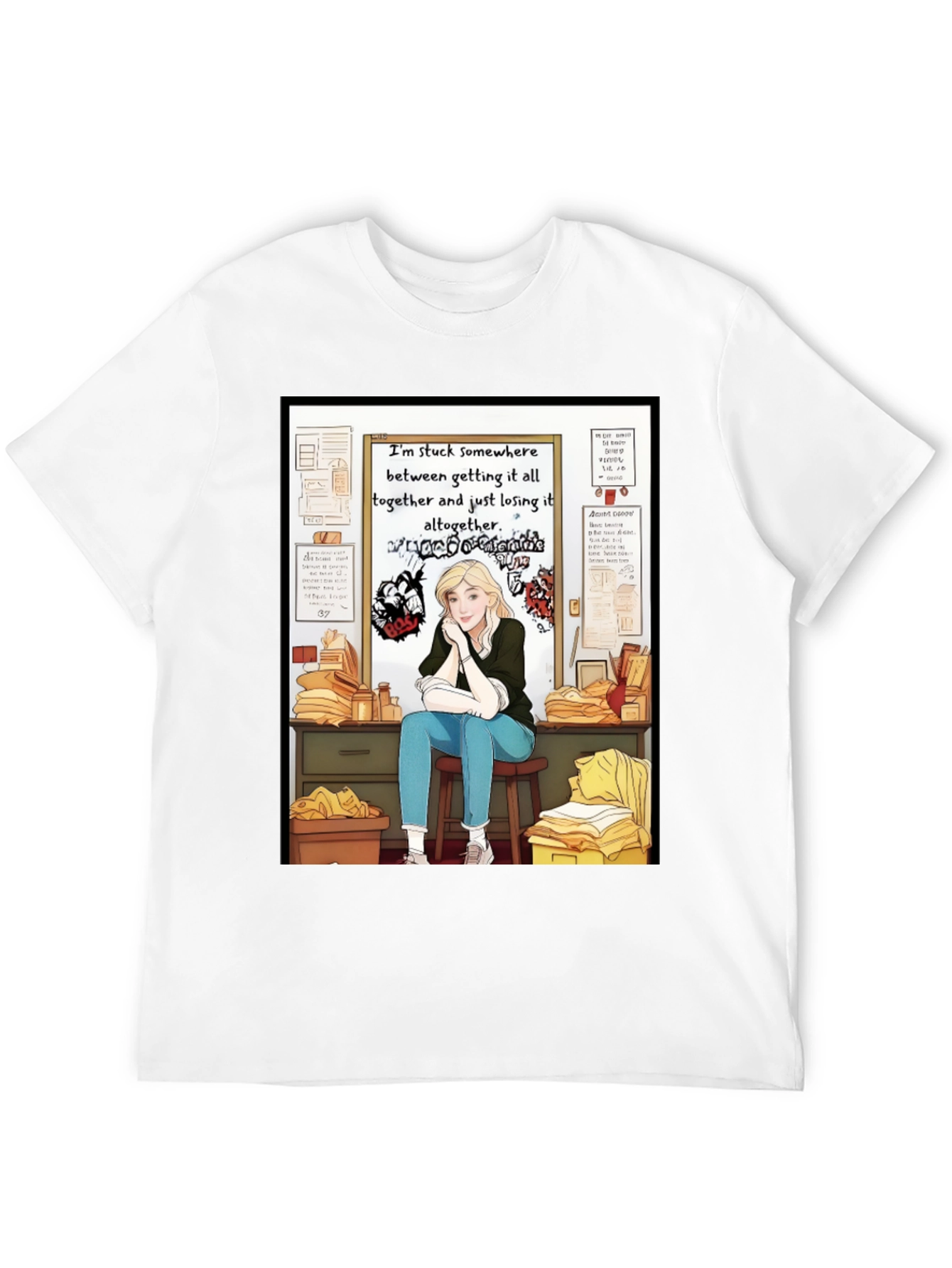 Stuck Between T-Shirt - Expressive Graphic Tee