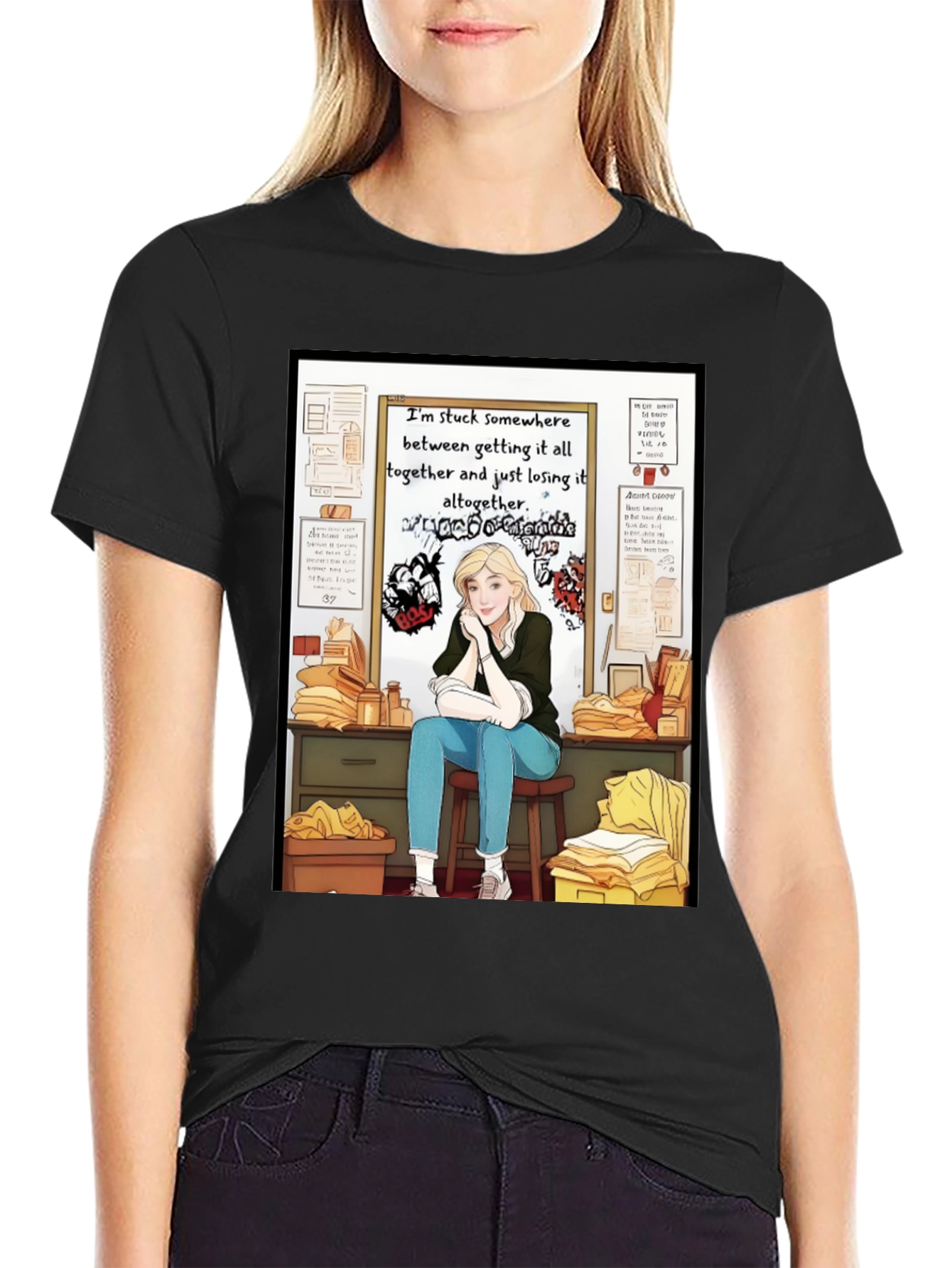 Stuck Between T-Shirt - Expressive Graphic Tee