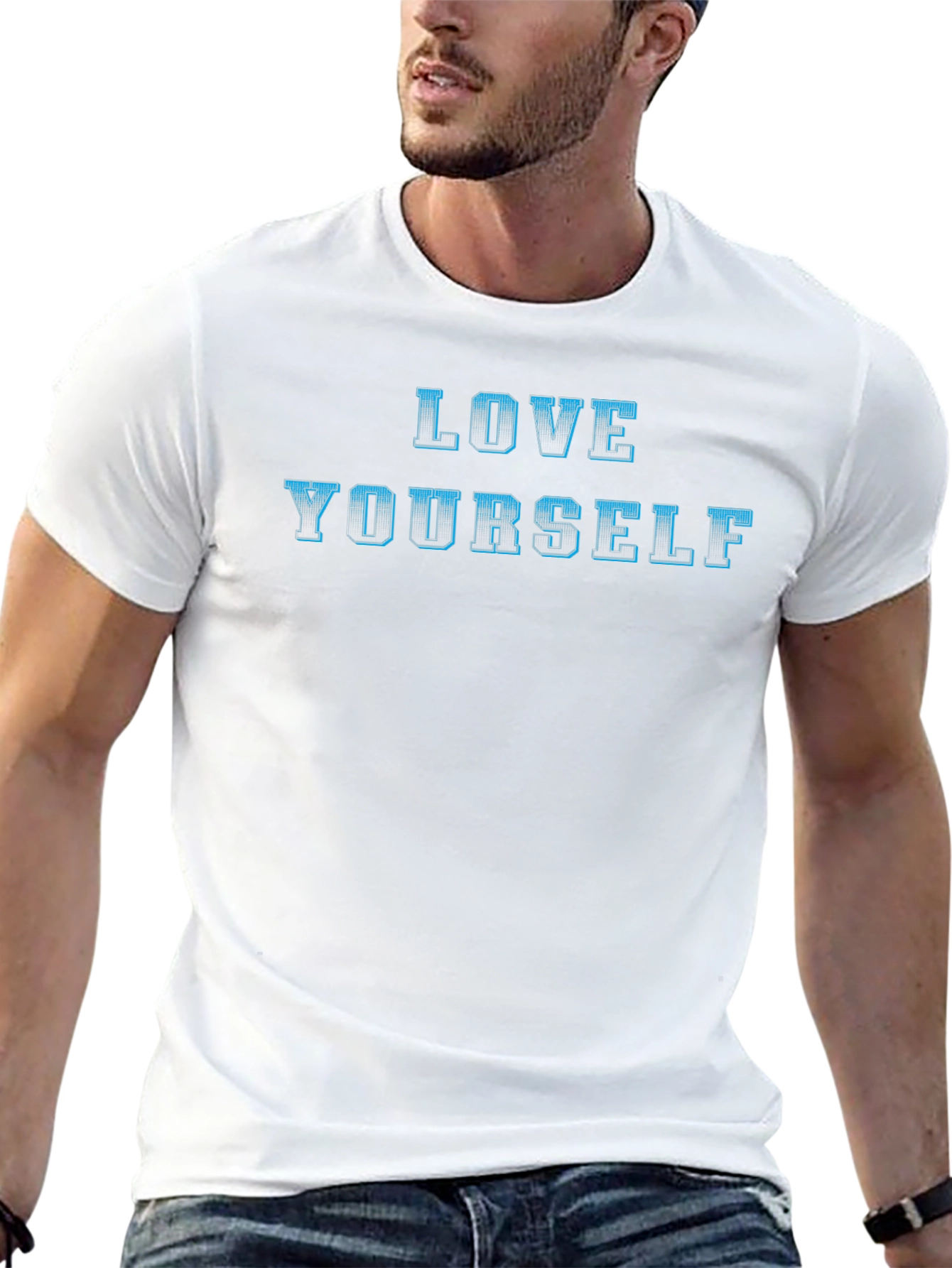 Love Yourself Graphic Tee - Black Cotton Comfort