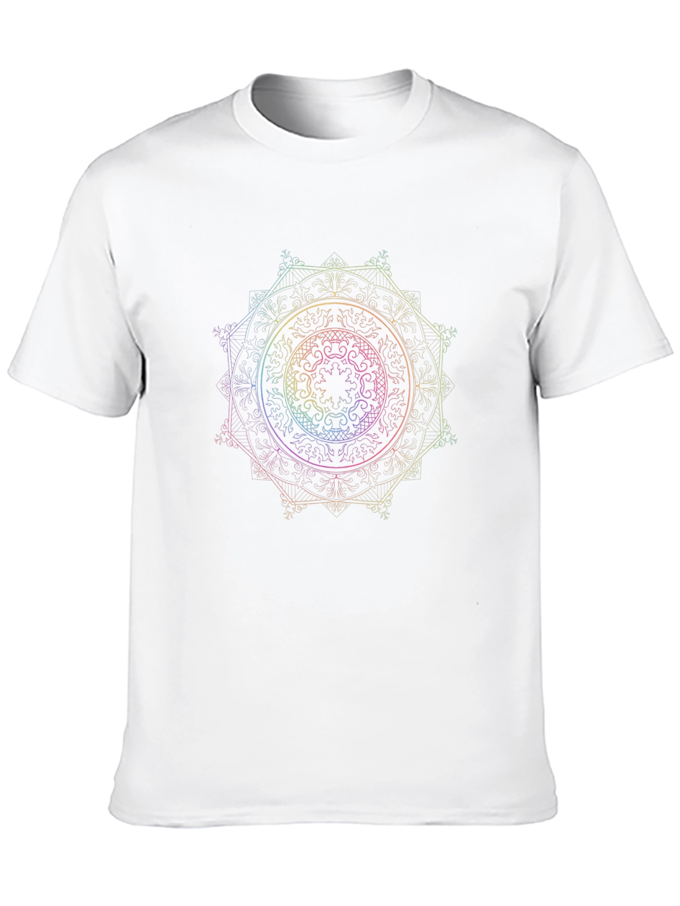 Rainbow Mandala Graphic Black T-Shirt