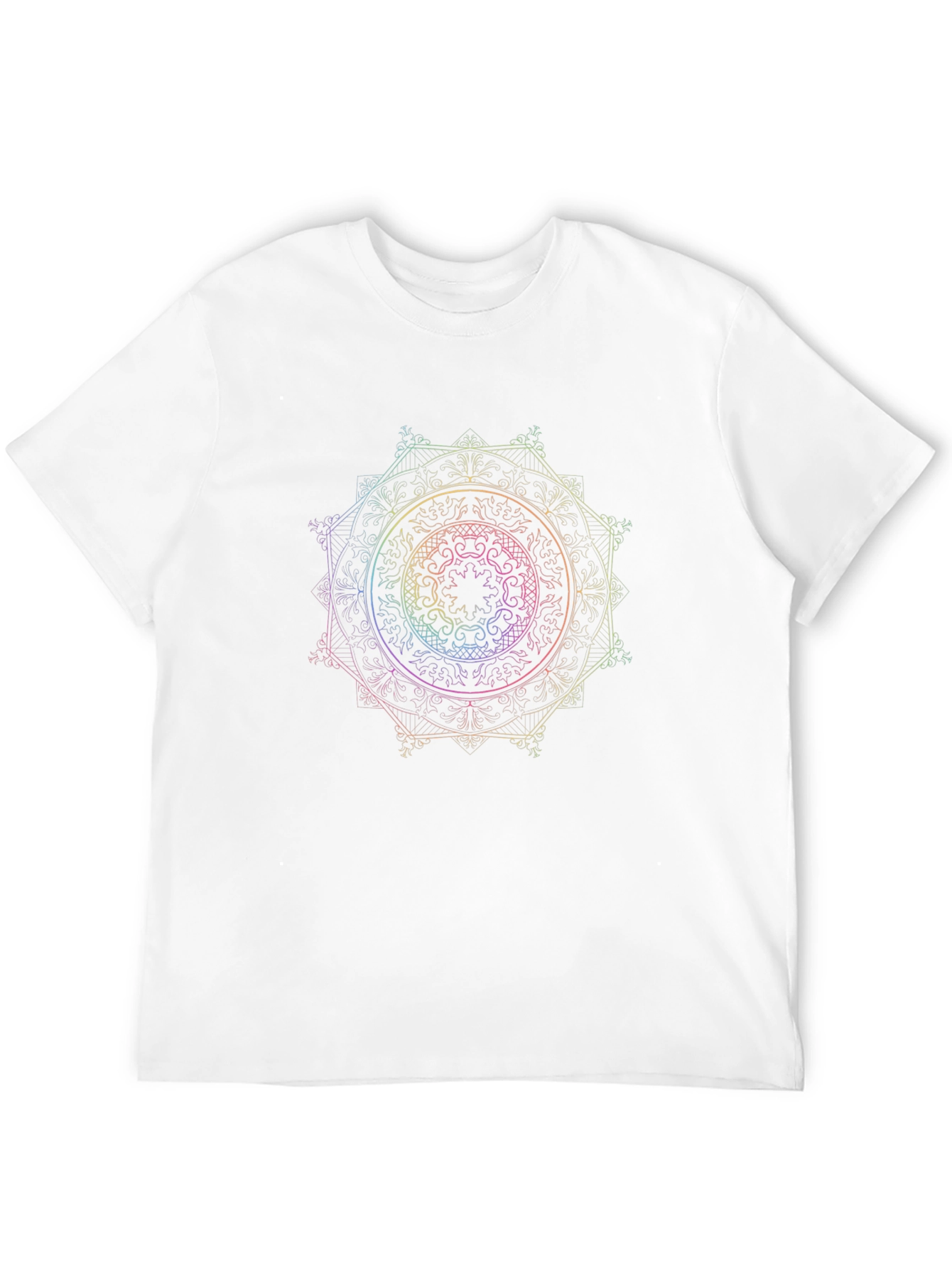 Rainbow Mandala Graphic Black T-Shirt