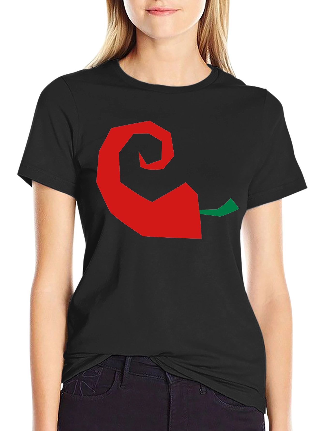 Chili Pepper Graphic Tee - Black