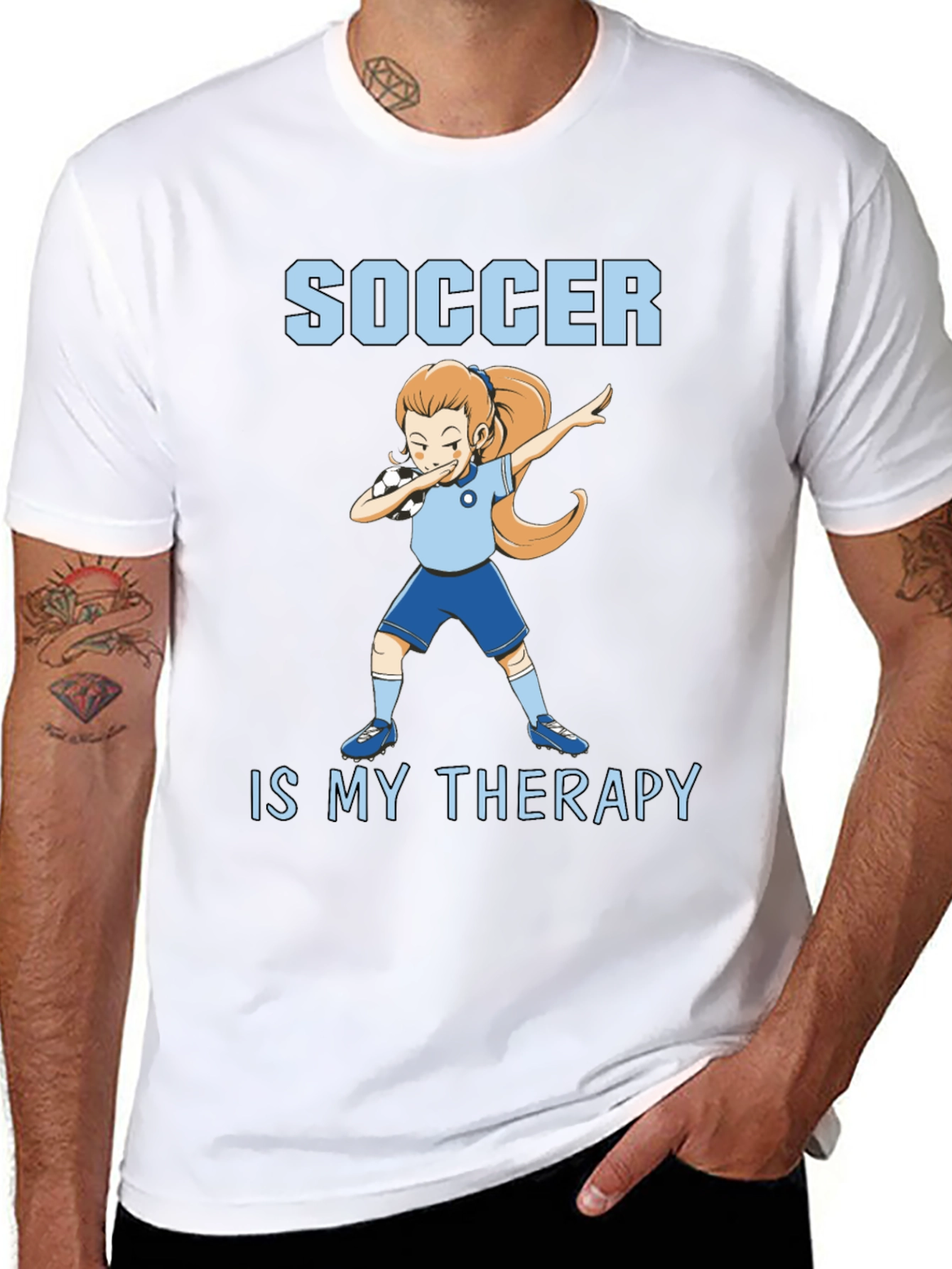 Soccer Is My Therapy T-Shirt - Black Graphic Tee