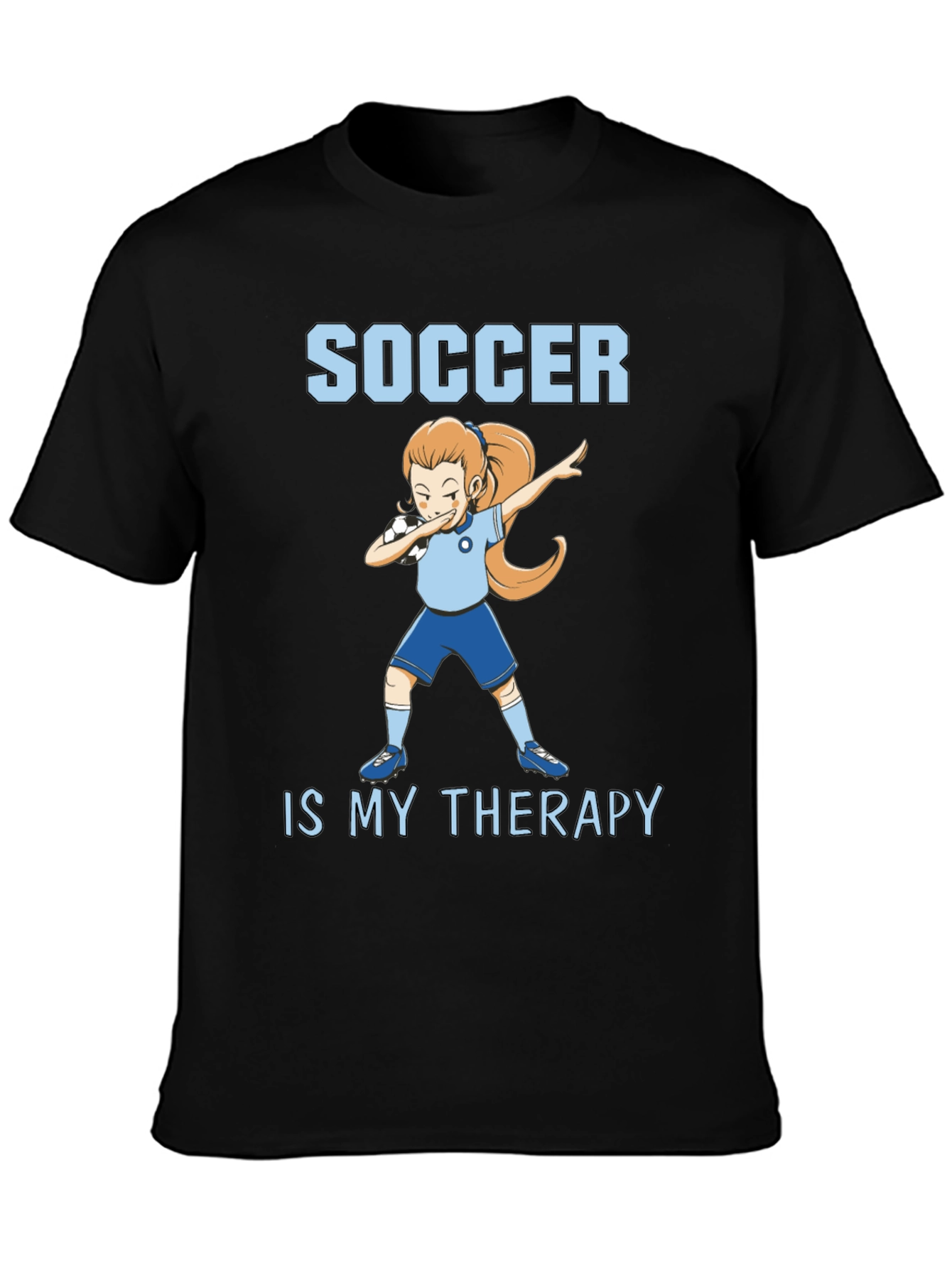Soccer Is My Therapy T-Shirt - Black Graphic Tee