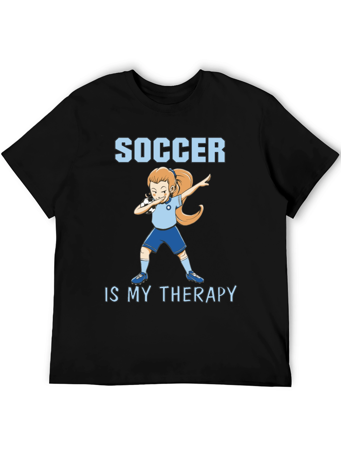 Soccer Is My Therapy T-Shirt - Black Graphic Tee