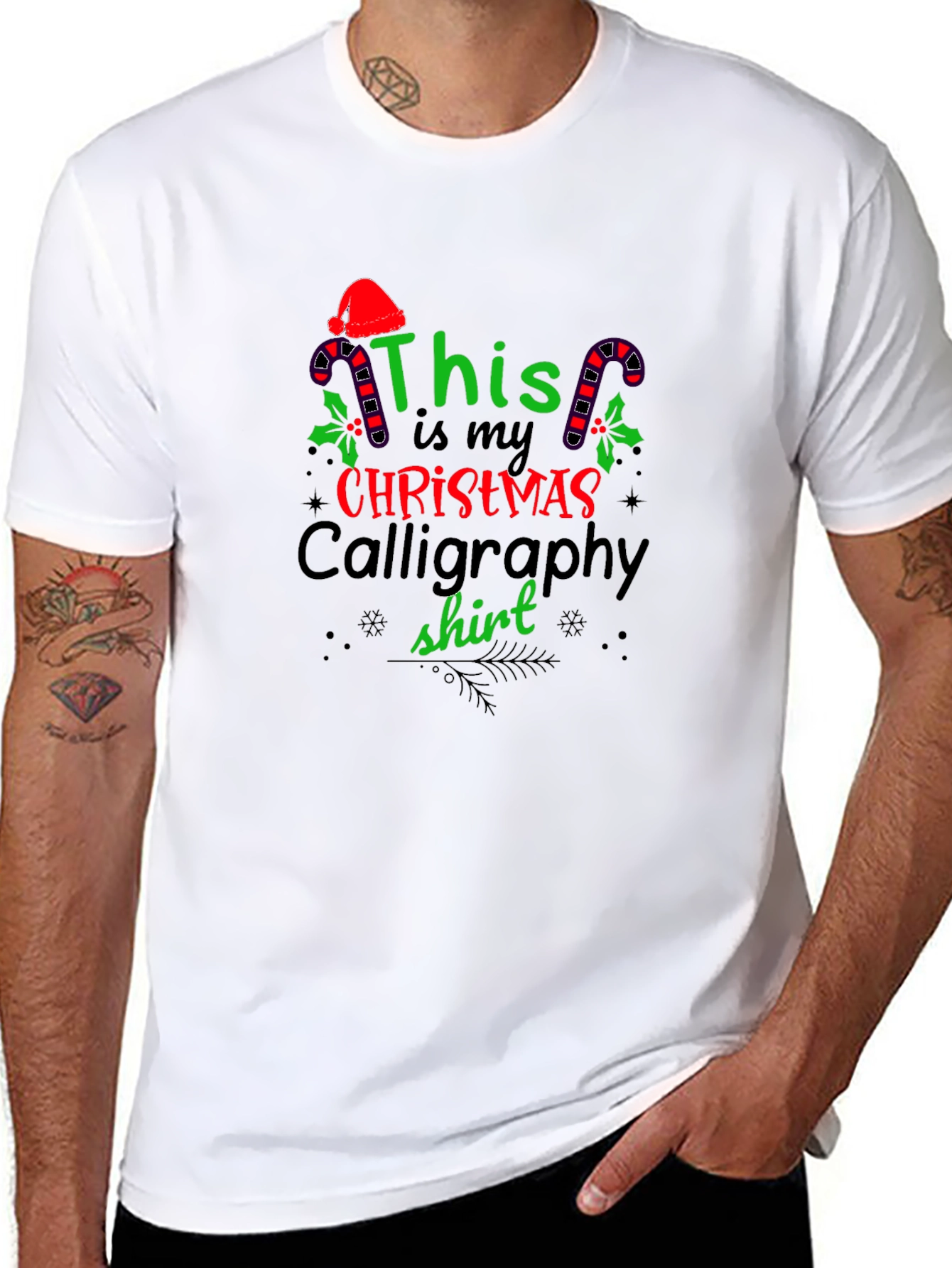 Christmas Calligraphy Shirt Holiday Tee