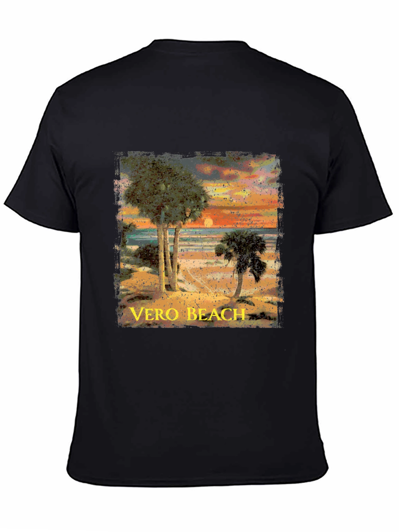 Vero Beach Sunset Graphic T-Shirt - Black