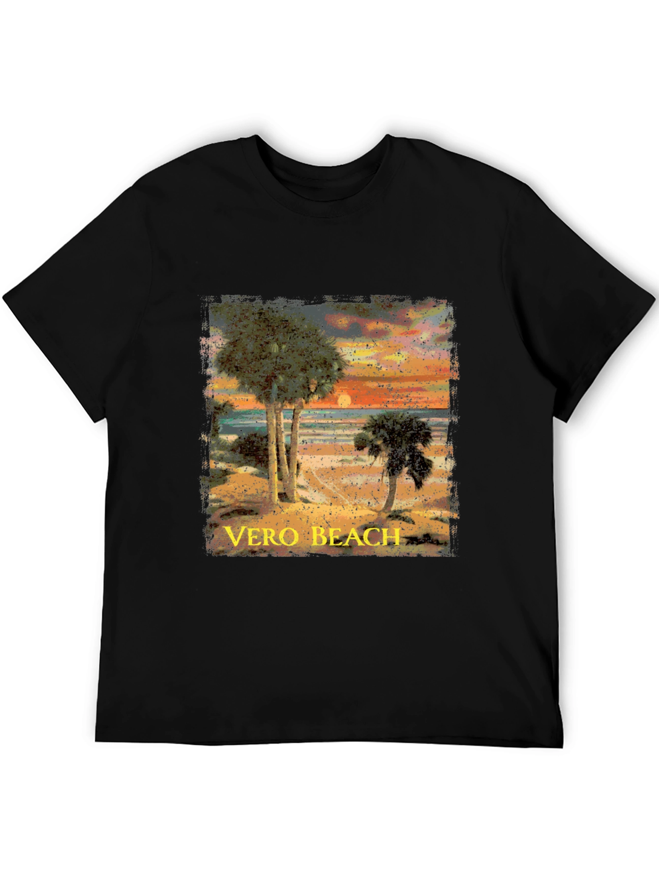 Vero Beach Sunset Graphic T-Shirt - Black
